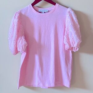 English Factory Women’s Size Small Pink Puffy Sleeve Top
